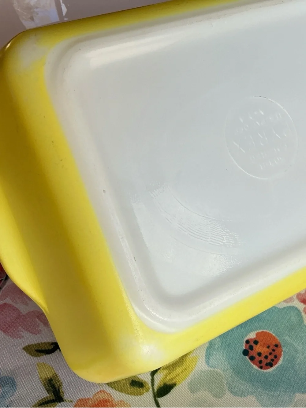Vintage Pyrex Yellow Refrigerator Dish 503-B - A-3 4 - PAT OFF - FRIDGIE